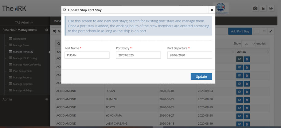 Manage Port Stay