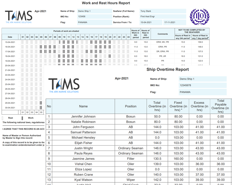 TAMS Rest Hours Software Audit Reports